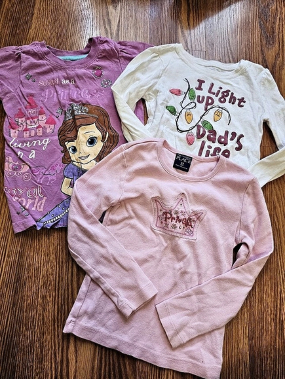 Bundle Girls Long Sleeve Shirts Size 4T Pink & White Short Sleeve Y2k